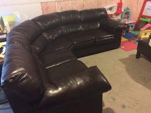 Leather Corner 2 Piece Sectional Couch