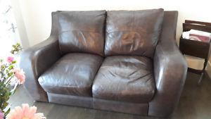 Leather loveseat $50-Moving sale-mint condition