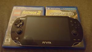 PS Vita with Lego Batman 2, and Uncharted Golden Abyss.