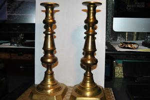Pair Vintage Candlesticks Holder Bronze