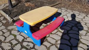 Plastic kids picnic table