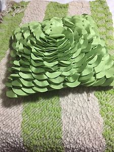 Sage green bouclair pillow and throw