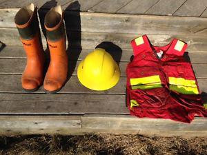 Tree Planters!!! Cork Boots, Survey Vest and Hard Hat for