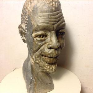 Verdite Africa Stone Bust of Man Carving Sculpture