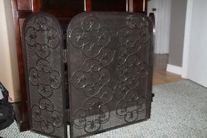 Wrought iron fire place screen