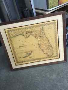 antique print of Florida map