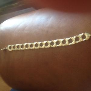 10k gold men's diamond cut bracelet