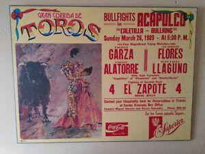 80,s and 90,s bull fighting mounted prints