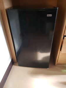 Black RCA mini fridge