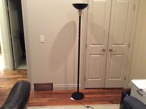 Black metal floor lamp