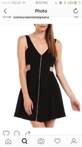 Black zipper side cut out dress - brand new