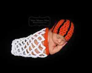 Crochet Basketball Beanie & Net - Newborn Photography Prop
