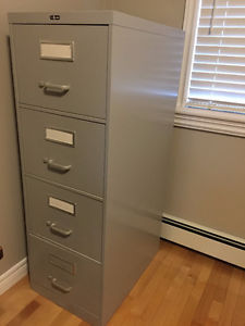Filing Cabinet, 4 Drawer, Metal, Grey
