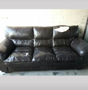 Free Leather Couch With Throw Pillows For Pick up