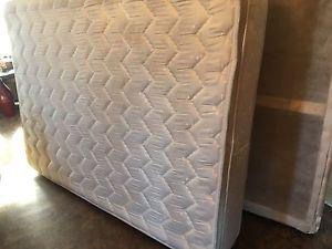 Full bed mattress, box spring, frame and headboard