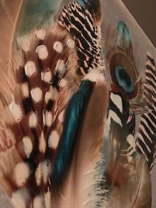 GORGEOUS CANVAS PAINT FEATHER ART by Kathryn White