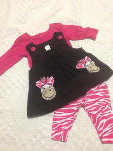 Girls 3 piece outfit size 0-3 months