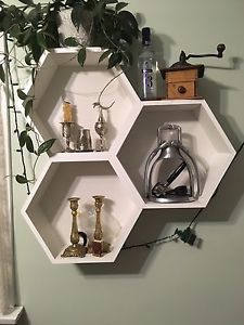 Hexagon custom bookshelf display cabinet