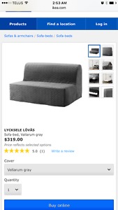 IKEA almost new futon(bed never used)-gray/ AMAZING DEAL