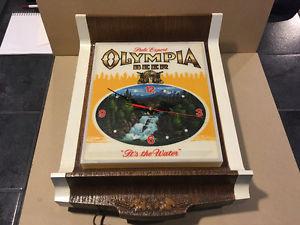 Olympia Beer Sign Clock Vintage