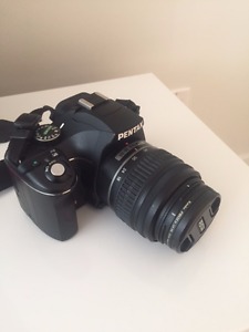 Pentax K-X Digital SLR With 2 Lenses mm mm