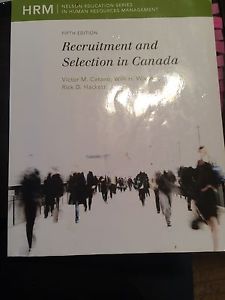 Recruitment and selection in Canada 5 edition Nelson