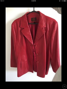 Red leather jacket XLarge