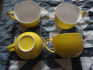 Set of 4 Yellow Mugs