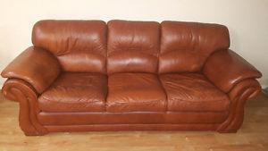 Super Comfy Brown Leather Couch