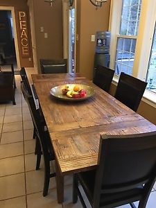 Teak table and 6 chairs