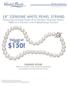 Vantel Pearls 18" White Pearl Strand Hostess exclusive