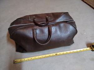 Vintage leather duffel bag 18" long x 10" tall