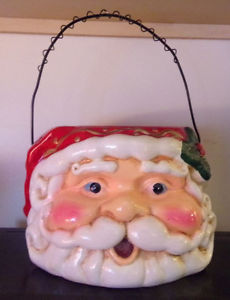 large santa face ceramic bucket - christmas - great