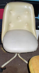 2 60's or 70's Art Deco style leather office Type Chairs