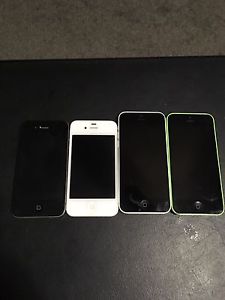 2 iPhone 4s and 2 iPhone 5c.