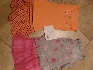 2 tank tops and 2 skirts - size 3