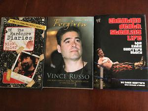 3 hardcover biographies WWE WWF WCW ECW