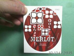 30 oval MERLOT STICKER LABELS for your home made WINE