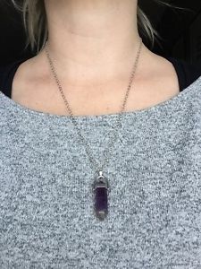 Amethyst stone necklace - new