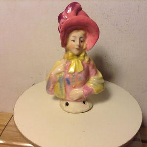 Antique Bisque Porcelain Ceramic Lady Head Bust Doll Figure