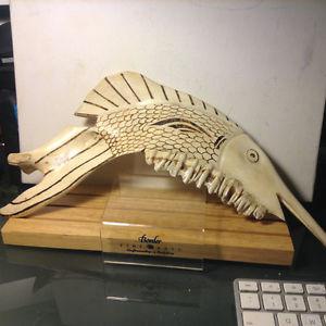 Antique Jawbone/Teeth Fossil Bone Fish Marlin