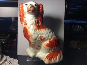 Antique Staffordshire Spaniel Ceramic Figurine Dog Puppy