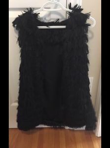 Black Steve Madden Faux Fur Vest: size medium