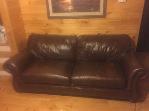 Broyhill leather couch set