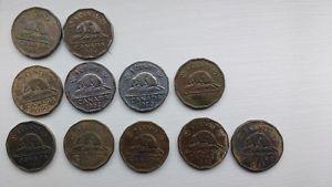 Canadian nickel coin lot