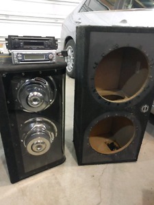 Cd players, amps and boxes for sale.
