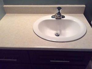 Countertop, sink, taps