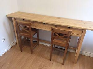 IKEA bar table with 2 chairs