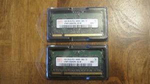 Laptop Memory, 2x1GB SO-DIMM PCS