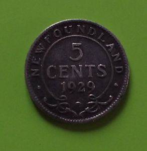 Newfoundland 5 Cent Silver....five mint dates